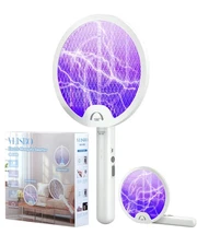 Bug Zapper, 4000V Electric Mosquito Swatter with 180-Degree Rotatable Head, R...