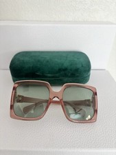 Gucci Women's Oversized Sunglasses Pink Made In Italy With Case 60 MM
