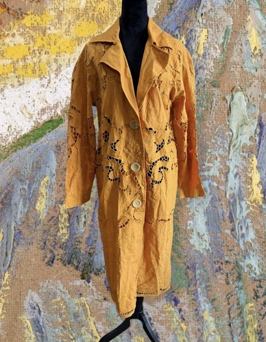 Free People Susanna Cutwork Eyelet Lace Longline Duster Jacket in Sunset - Gr. XS - Bild 2 von 22