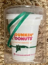 Dunkin Donut’s 2001 Mini Hot Coffee Cup Collectible Ornament New in Box!