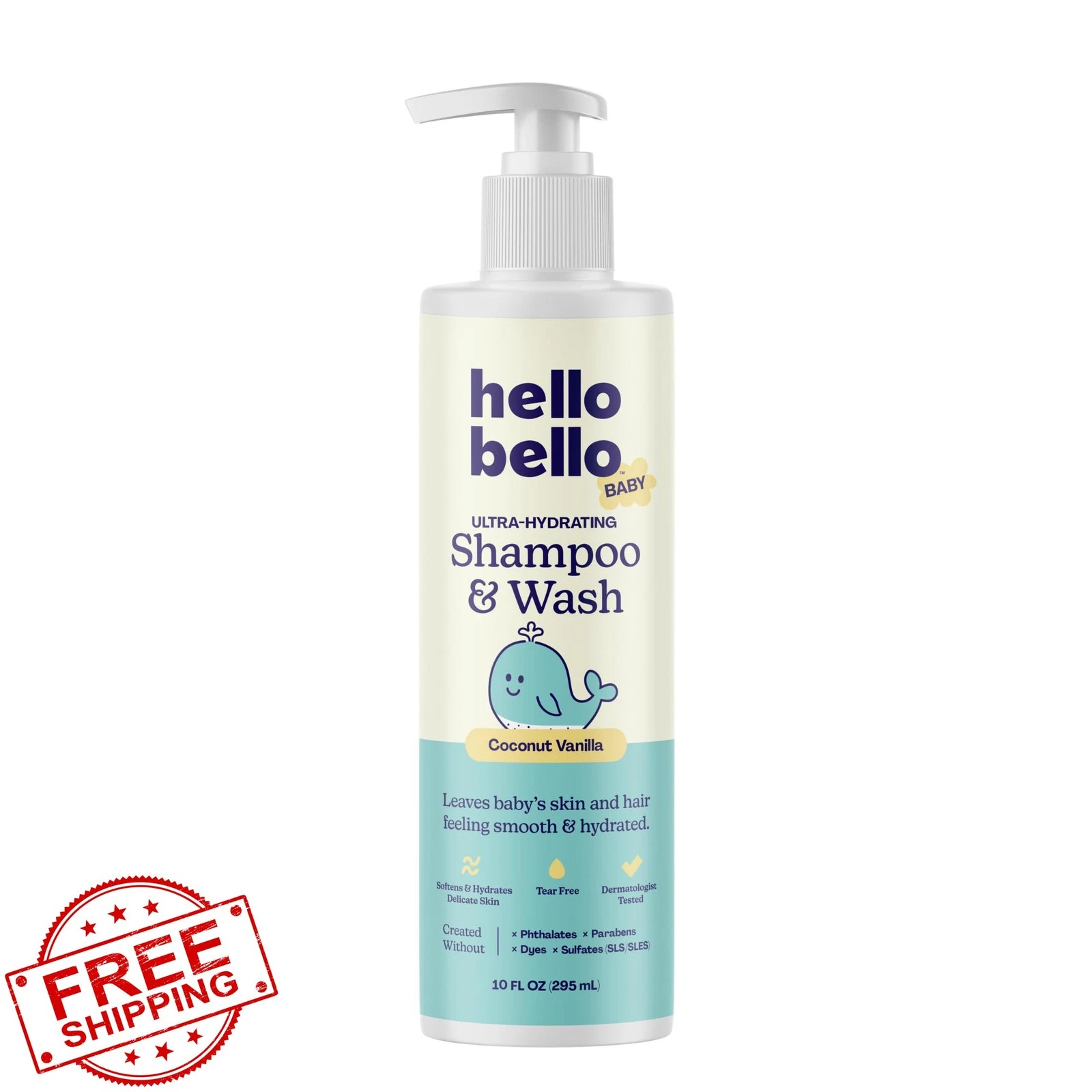 Hello Bello Baby Shampoo Wash Coconut Vanilla Gentle 10oz