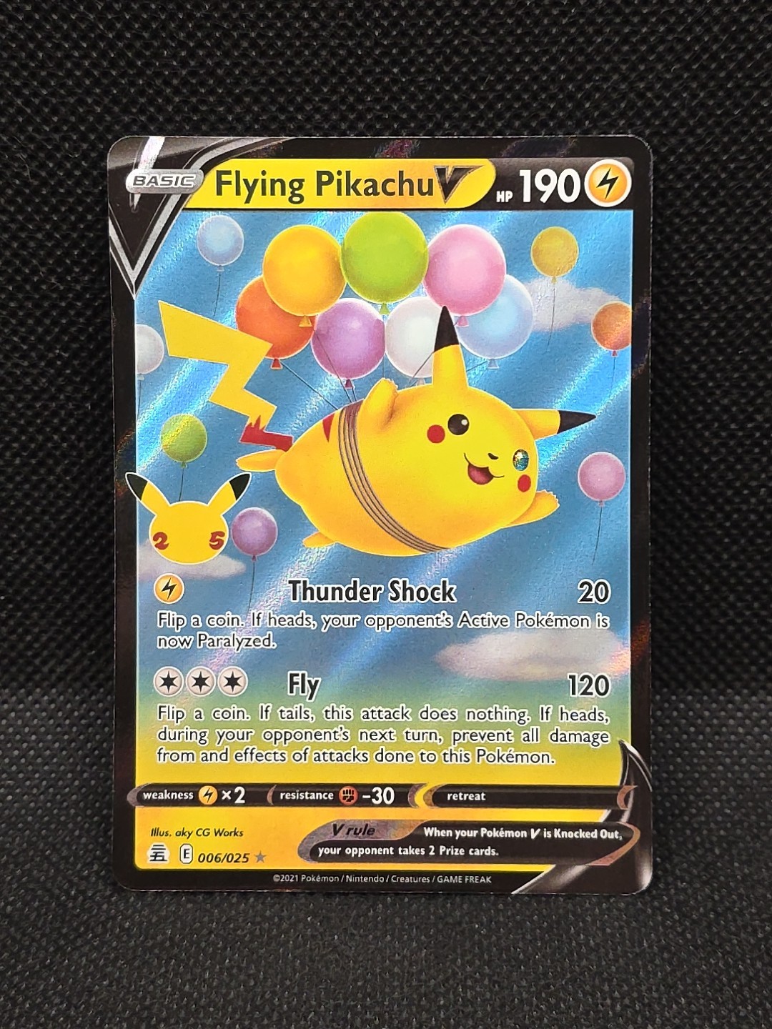 FLYING PIKACHU V 006/025 Celebrations 25th Anniversary 2021 Pokemon Card 