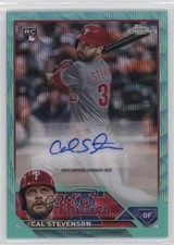 2023 Topps Chrome Update Aqua Wave Refractor 45/199 Cal Stevenson Auto 00em