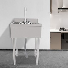 Commercial Stainless Steel Utility Sink with 360 Faucet Large Capacity