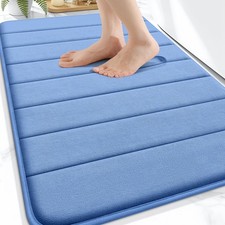 OLANLY Memory Foam Bath Mat 32x20, Super Soft 32" X 20", Cornflower Blue