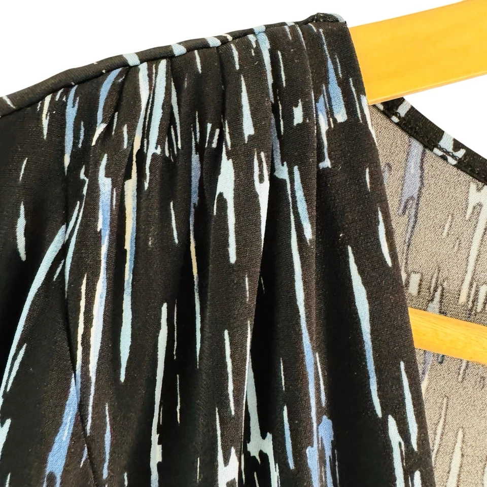 Liz Claiborne Womens Y2K Babydoll Top Dark Fairy Stripe Size 1X V Neck - Image 3 of 4