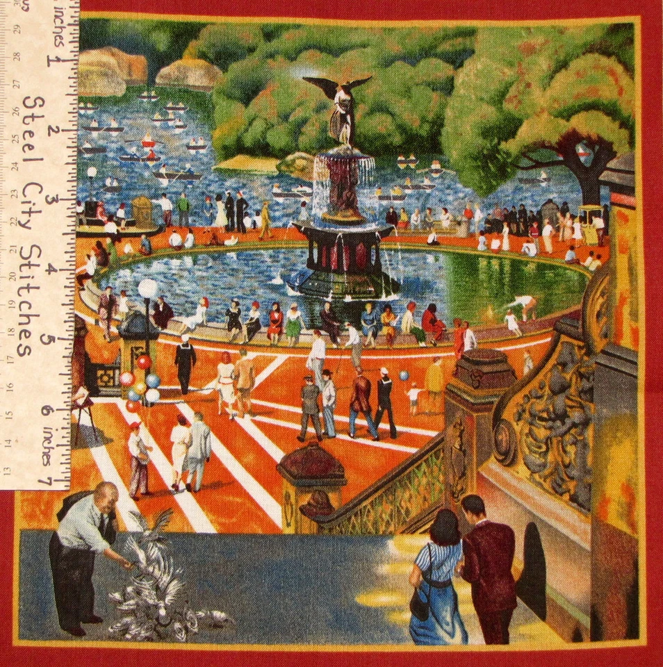 Panel de tela de algodón QT 24"X44" para paisajes urbanos paisajes urbanos personas Foto 4 de 4