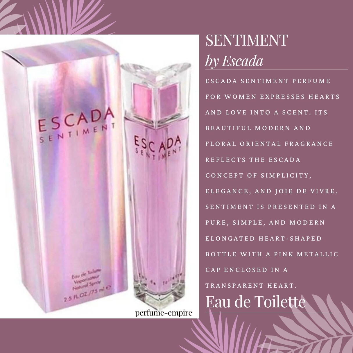 Escada Sentiment Escada Perfume 100ml Parfum Escada Sentiment