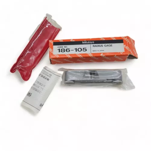 Mitutoyo 186-105 Radius Gage Set 17 Pairs Of Leaves With Case