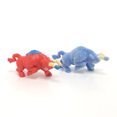 Zuru Smashers Red Bull & Flocked Blue Pencil Topper Mini Toys Lot Dino Ice Age