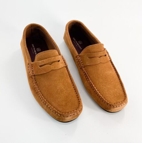 Bruno Magli Xane Cognac Suede Drivers Moccasins Shoes 10 US 43 EU $250