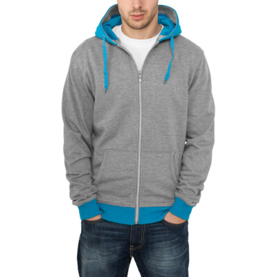 URBAN CLASSICS HERREN ZIPPER SWEAT-SHIRT SWEAT-JACKE PULLOVER HOODIE TB-254 SALE