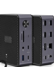 RVP USB C Docking Station 3 Monitors, 14-in-1, 10Gbps USB-C, 5Gbps USB 3.0