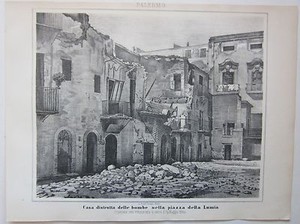 1862 Palermo Casa Distrutta Piazza Lumia Litografia Terzaghi Spedizione Mille Ebay