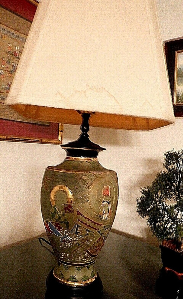 Antique Japanese Satsuma Lamp | eBay