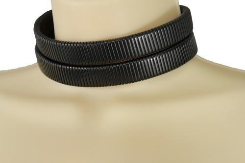 Women 2 Strands Wide Thick Black 