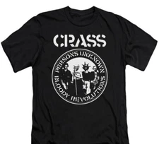 Crass Persons Unknown / Bloody Revolutions T-Shirt, Rock Punk  Gothic Unisex tee