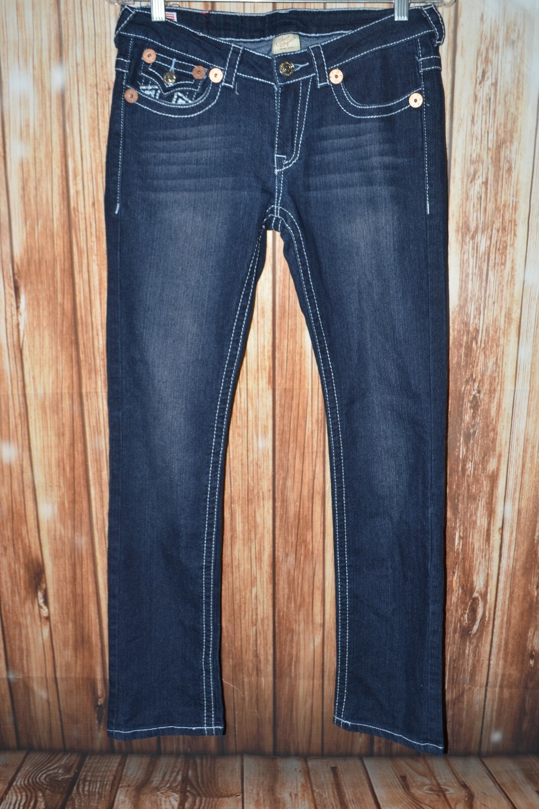 True Religion Women's Joey Super T Thick Stitch U Denim Jeans Sz 27x31 thumbnail 4