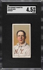 1909-11 T206 Red Ames NY Giants PORTRAIT PIEDMONT 150/25 SGC 4.5 VGEX+
