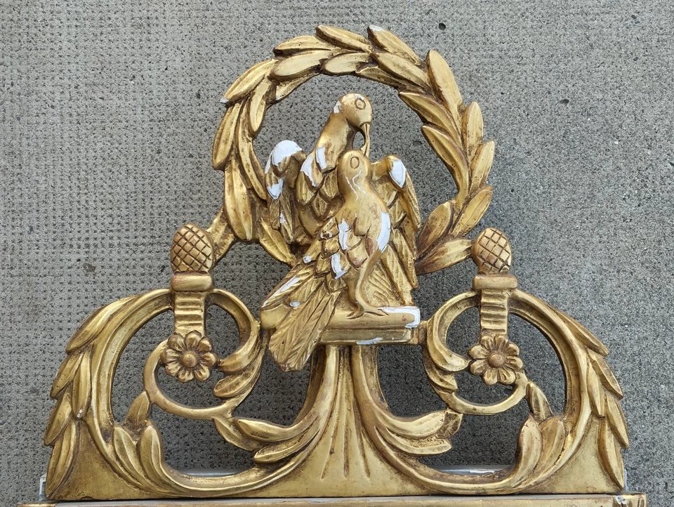 ancien miroir bois dore style louis XVI colombes 19ème siècle mirror carved wood - Photo 4/4