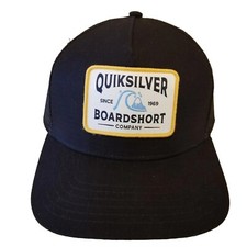 Quiksilver Boardshort Company Hat NWT Black, Stretch, Adjustable Snapback OSFM