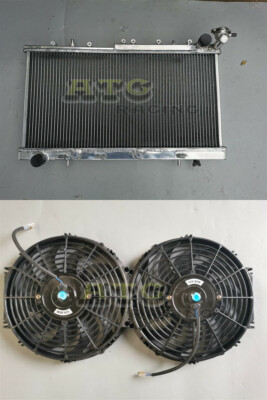 Aluminum Radiator+Fan For Nissan Pulsar N14 N15 2.0L GTIR SR20DET 1991-2000