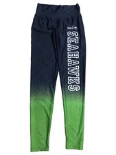 Womens Blue  Green Seattle Seahawks Football Leggings Stretch Pants