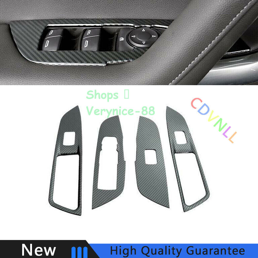 For Chevrolet Blazer 2019-2021 Steel Carbon Fiber Window Lock Lift Panel Trim 4*