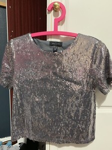 silver sequin top girls