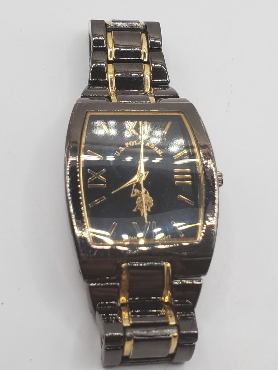 U.S. Polo Men's Quartz Watch 36mm Rectangle Gold/Black Tone U.S. Polo Men's Quartz Watch 36mm Rectangle Gold/Black Tone