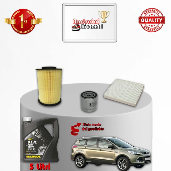 Set Service 3 Filter Und ÖL GeräT Kuga II 1.5 Ecoboost 88KW 120CV Von 2016->-image