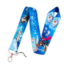 Frozen Movie Princess Elsa Anna Olaf Kristoff Blue ID Badge Holder Lanyard