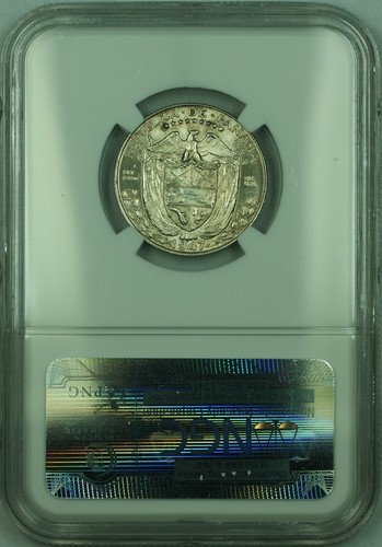 1947 Panama 1/4 Balboa Silver Coin NGC MS-62 - Picture 2 of 2