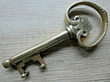 KORKENZIEHER IN SCHLÜSSELFORM, MASSIV MESSING, HOCHGLÄNZEND, SELTEN SCHÖN, 3013