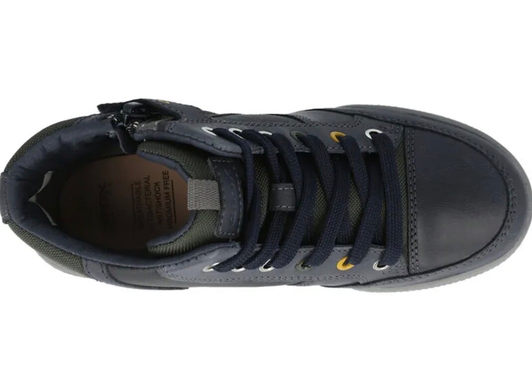 GEOX, J Poseido B A Boys Navy Leather Hi Top Trainer, Size 12.5/31, RRP £55 image 5