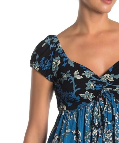 Free People La Bamba Floral & Paisley Baby Doll Top Size Small - Picture 3 of 13