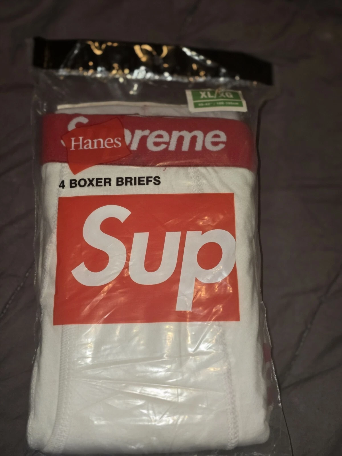 Boxer slip Supreme x Hanes (lot de 4)   Blanc   Taille XL