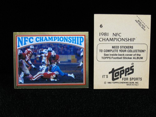 1981 NFC Championship [49ers] #6 1982 Topps Stickers card