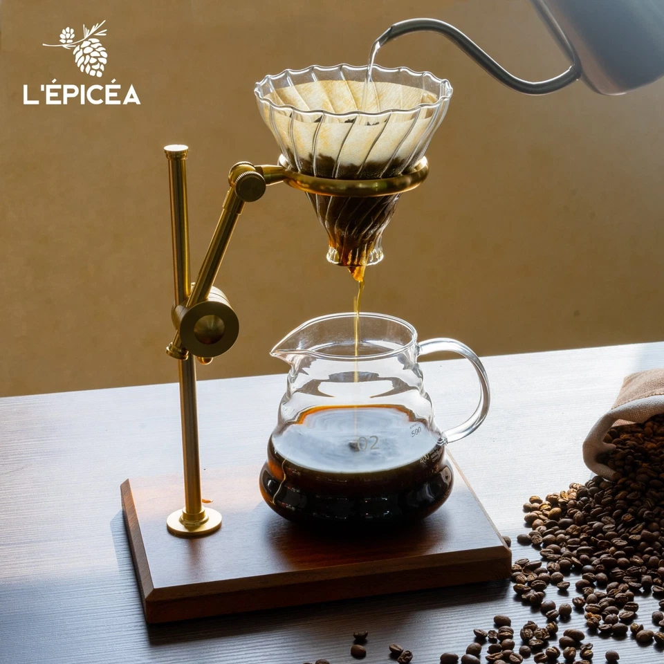 L'ÉPICÉA Pour Over Coffee Maker Set, Adjustable Stainless Steel Coffee Dripper Foto 2 de 4