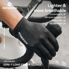 ROCKBROS Cycling Full Finger Gloves Padded Breathable Elastic Non-Slip Mittens
