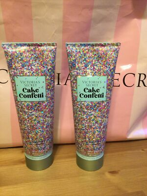 2X NEW VICTORIA'S SECRET CAKE CONFETTI BODY LOTION 8.0 FL OZ EACH.All New