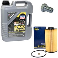 MotoröL Set 5W-40 5 Liter + ÖLfilter SH 430 P + Schraube FüR BMW 5Er 7Er 8Er E34