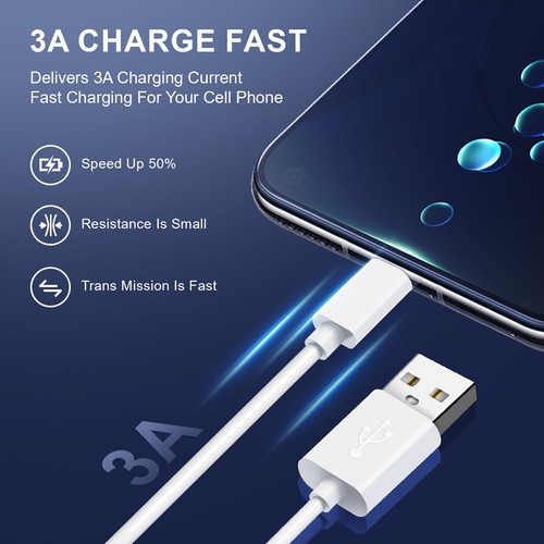 2A Wall Charge USB Hub Wall Home Charger Power Adapter & 10FT USB-C Cable Cord - Picture 16 of 21