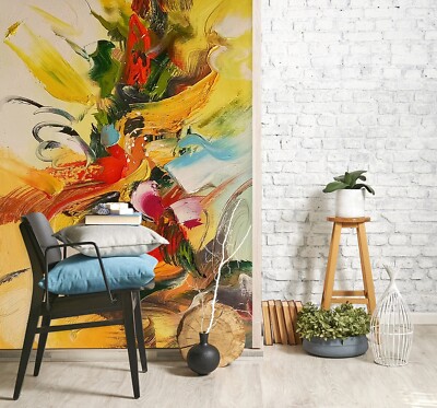 3D Retro Watercolor K2220 Wallpaper Mural Self-adhesive Removable Sticker Kay