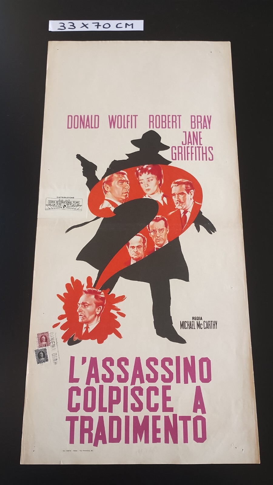 Locandina originale film L'assassino colpisce a tradimento (1957) - Regia di Michael McCarthy