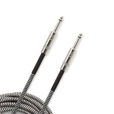 D'Addario Braided Instrument Cable  10ft  Black/Grey