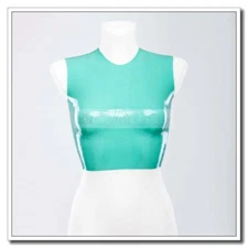 Latex Tops High Waist Tank Shirt 3D Chest Cup Vest No Zip Customize .4mm G54