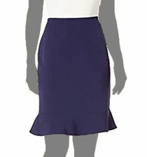  100 Le Suit Women's Blue Flared-Hem Lined Career Skirt Size 18