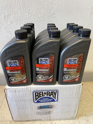 BEL-RAY V Twin MINERAL OIL - 20W50 - 1 Liter (12 PACK - 1 CASE)