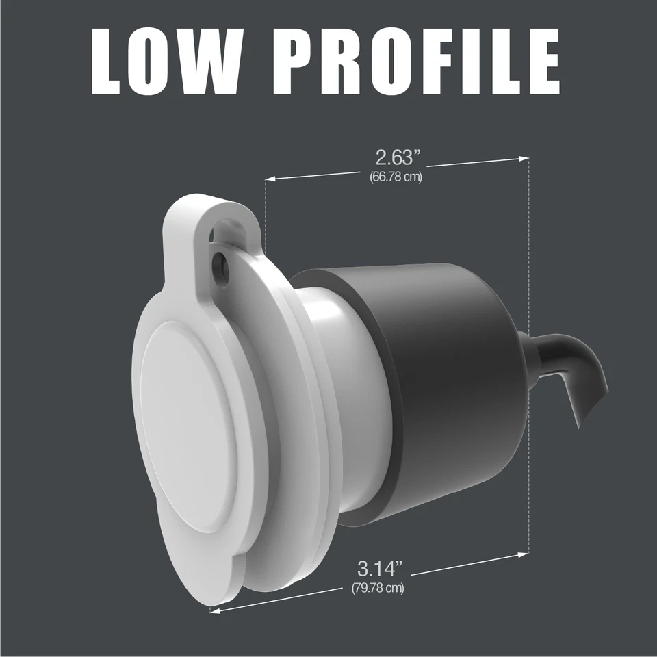 Enchufe y cubierta impermeable con brida exterior 15 amperios 125 V CA, con cable de 20" Foto 4 de 4